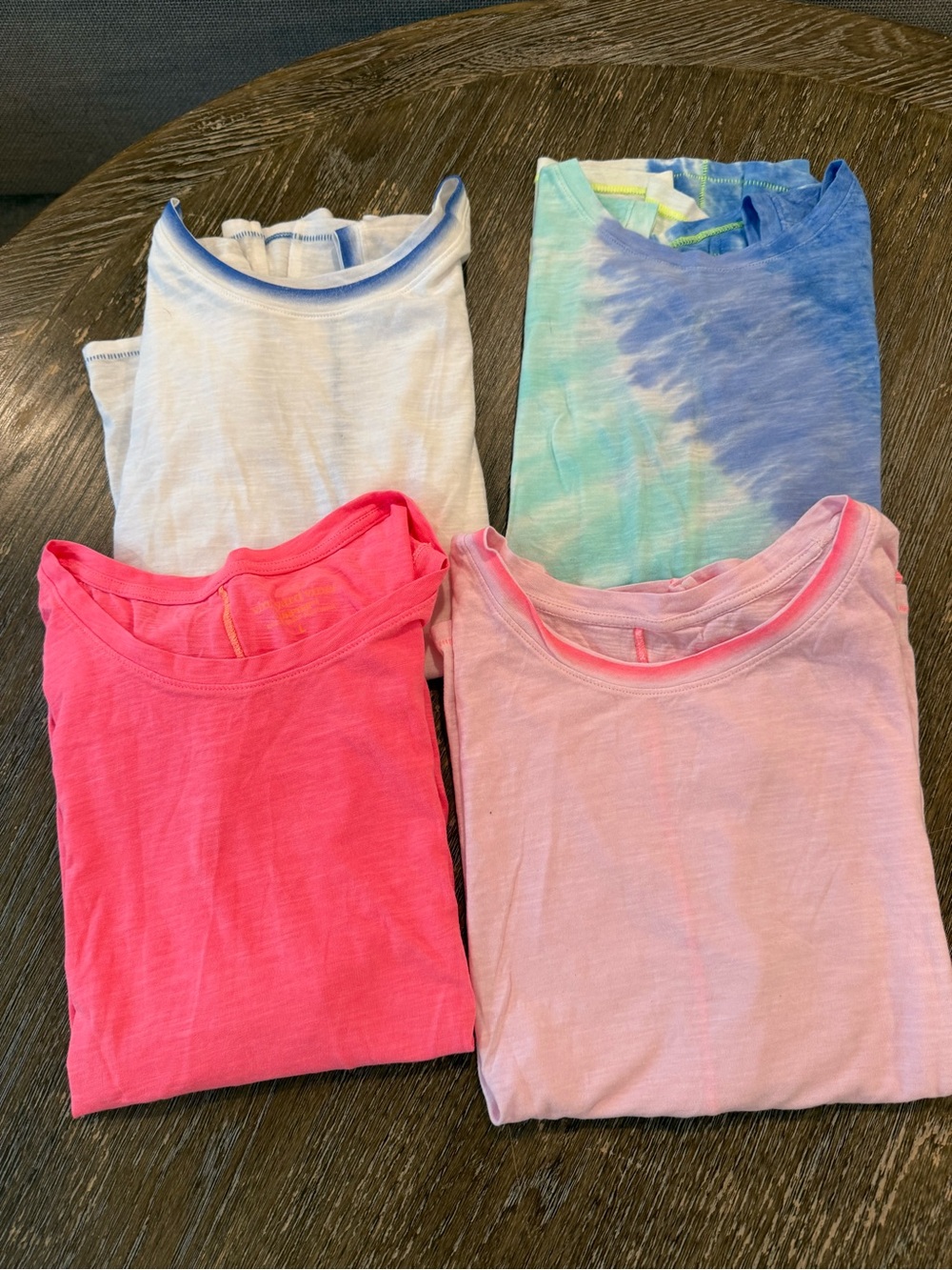 Vineyard Vines Muscle Tee Bundle - Hot Pink, Light Pink, White & Blue Tie-Dye